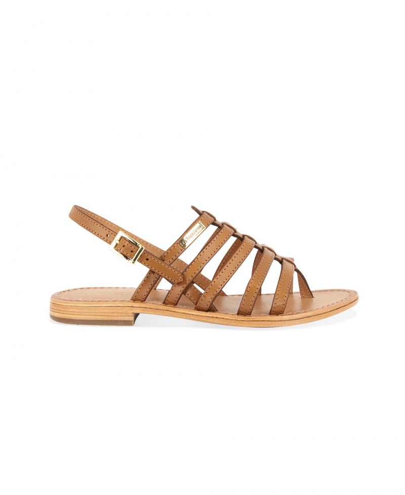 Sandales à entre-doigts Les Tropeziennes HERISSON Cuir Gladiator Honey Femme|IQQJ-15932549